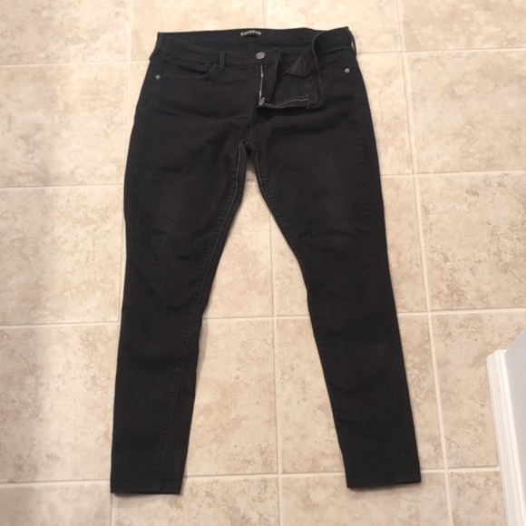 Express Black Jeans Leggings Midrise - Picture 1 of 9